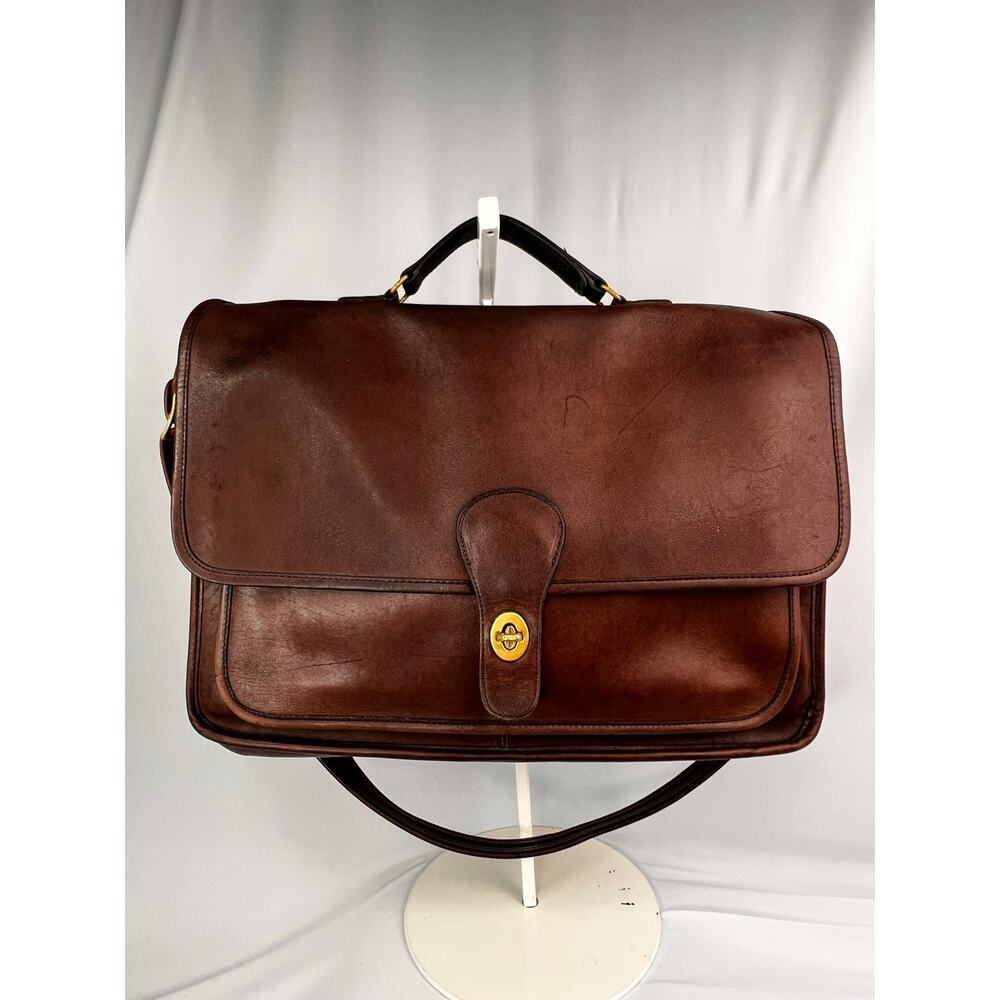 Vintage Coach Metropolitan Brief Bag Brown Leather Messenger Briefcase NYC Rare - Picture 2 of 16